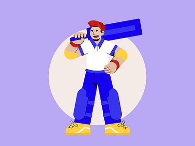 Cricket Player 🏏 character character illustration cricket cricket illustration cricket player cricket player illustration design graphic design graphicdesign illustration sports sports illustration ui ui illustration ux ux illustration vector