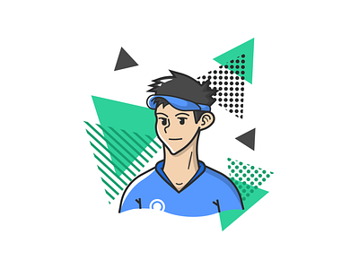 Tennis Player anime graphic design graphicdesign illustration player style tennis tennis ball tennis player ui ux