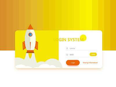 Day 10 A color gradient interface login ui web work yellow