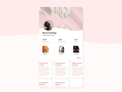 UI Practice - 005 card dailyui pink profile profile card uidesign
