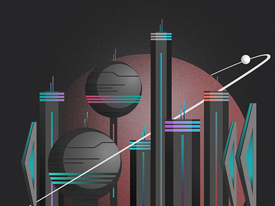 Illustration Practice - Sci-fi City