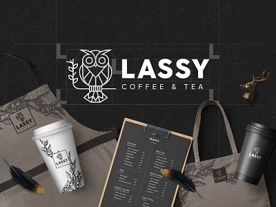 L A S S Y brand identity coffeeshop graphic illustration logo owl vietnam