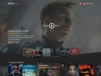 Netflix Restyle home netflix restyle ui design