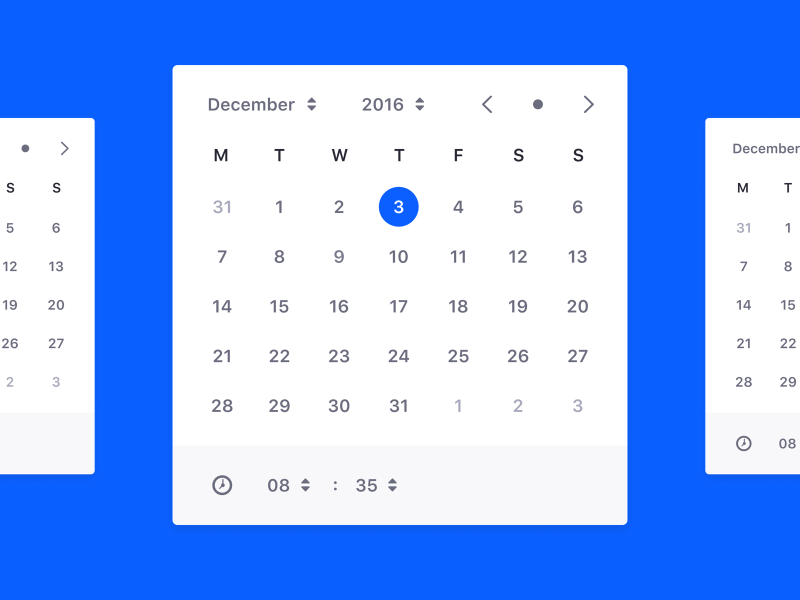 Dribbble Date picker png By Emiliano Cicero