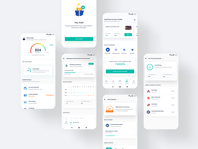 FinHealth V1 (Credit Score App) app design cibil score credit card credit score finance finance app fintech loan loan app score user experience user interface userinterface