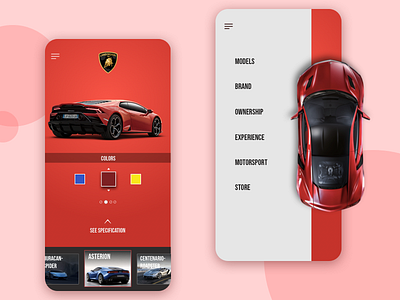 Car app Interface Design car app design home sketch slideout slider slider design ui user interface vector