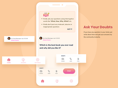 Ask Questions from Community app ask coins community design dooubts people question rewards sketch sketch app sketches ui user experience user interface ux vector
