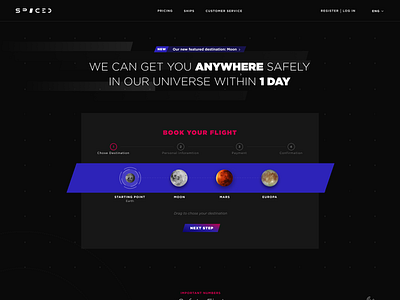 S P C E D Homepage dark des homepage spaced spaced challenge ui ux web