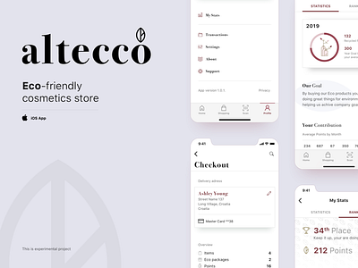 Altecco iOS App animtion app bold clean cosmetics enviromental ios ios app mobile mobile app pink principle ui ui ux