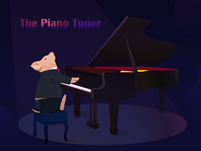 The Piano Tuner illustration pig