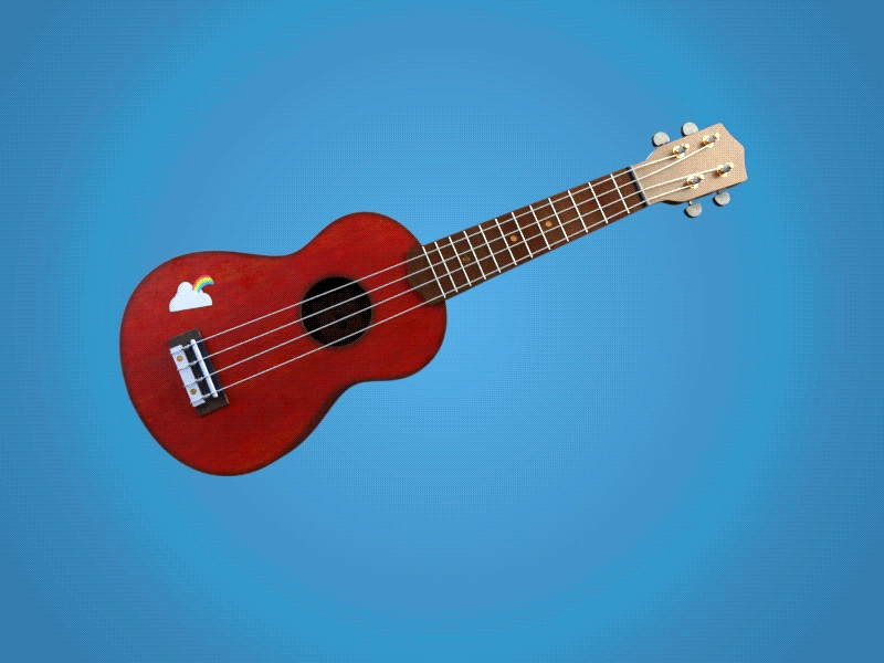 Lovely ukulele? 3d animation cute guitar melody sticker strings ukulele