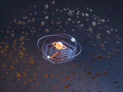 The Artifact 3d 3d animation animation asteroids cinema4d illustration isometric lights patterns planets space water