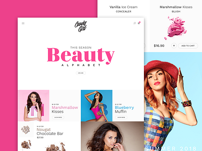 Candy Girl candy grid homepage sweet ui ux webdesign website