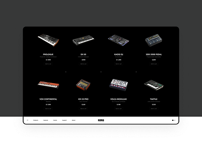 KORG Website Concept design web