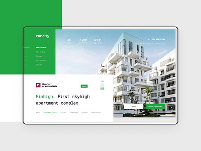 Real estate website concept design layout web