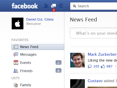 Facebook with gradients border facebook gradient redesign