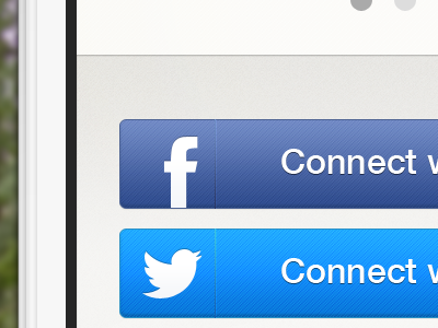 iPhone App Social Connect Buttons app facebook ios iphone ipod twitter wip