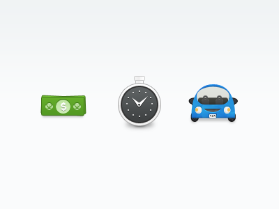 Colored Icons car cash clock colored icons iteso time