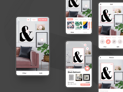 Design for AR app for furniture placement augmented reality furniture furniture placement interior interior architecture interior design ui user interface