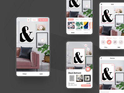 Design for AR app for furniture placement