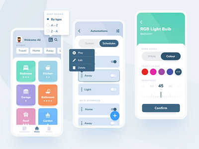 Smart Home automation app app app design automation control devices home house room rooms select smarthome uidesign uxdesign uxui