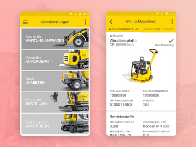 Construction equipment company app app app design construction industry screen design sketch user interface