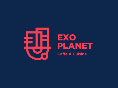 Caffe & Cuisine Logo bar branding building caffe cuisine exoplanet logo planet solar system