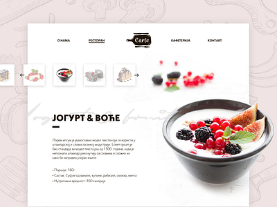 Carte - Restaurant website cuisine food fruit homepage light restaurant ui user interface web webdesign