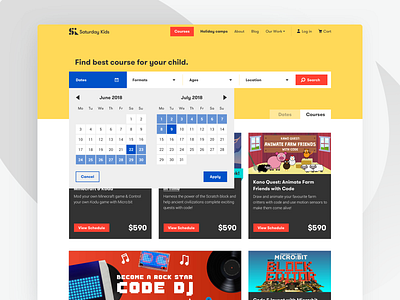 Coding Courses for Kids - Search result page