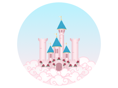 Palace clouds enchanted icons palace pink princess village