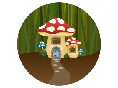 Troll grass house icon mushroom reeds spots trolls