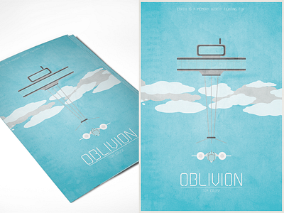 Oblivion Minimal Poster Design blue design film minimal movie oblivion poster