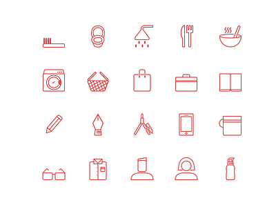 Lifestyle outline icons freebie icons illustration