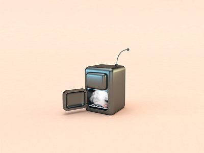 mini refrigerator c4d illustration