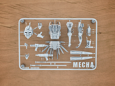 Mechine parts assembly assemble c4d illustration mecha part