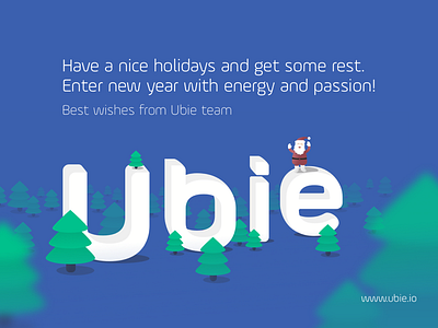 Best wishes from Ubie christmas greeting card illustration ubiedigital