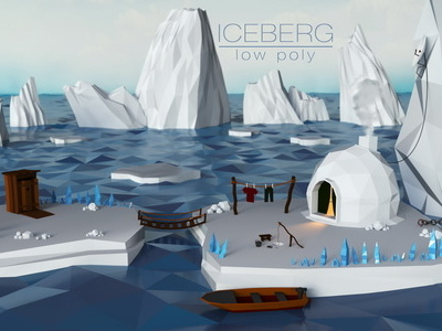 Iceberg | Lowpoly 3d 3dmax 3dsmax iceberg lowpoly north snow