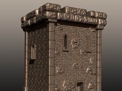 Fort_Fortress_tower_Hipoly 3d 3dmax 3dsmax hipoly