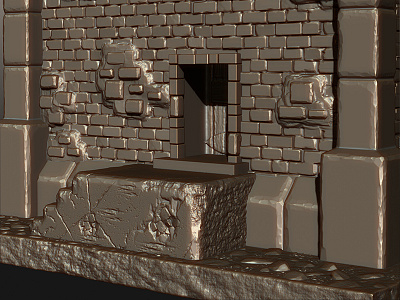 Fort_Fortress_tower_Hipoly 3d 3dmax 3dsmax fort gamedev hipoly tower
