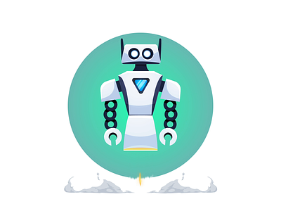 Robo idle animation animation character animation characterdesign chatbot gif hover idle illustration robot sci fi