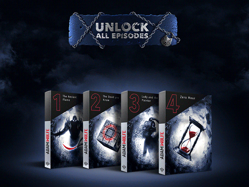 Unlock All Episodes adam wolfe animation box art episodes game art gif lightning bolt play storm thunder unlock video game