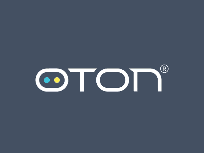 Oton artificial intelligence brand character animation console flat design games gif logo logo animation minimal oton robot
