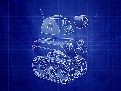 Tank Blueprint animation assembly blueprint game art game ui gif military tank tech design war