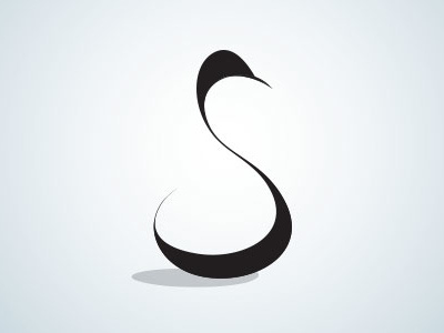 S letterform swan typography