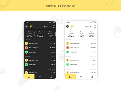 Expense Tracker -RooHisab app dark ui expense manager tracker