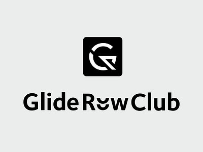 Glide Row Club app blackandwhite branding club design fitness glide identity logo mark row sport sport club trx vector yoga