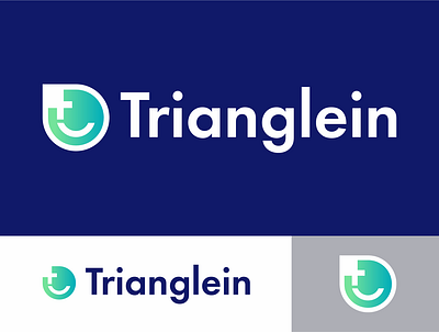 Trianglein logo app branding color design face icon identity logo mark smile smiley face social social app social network t logo vector
