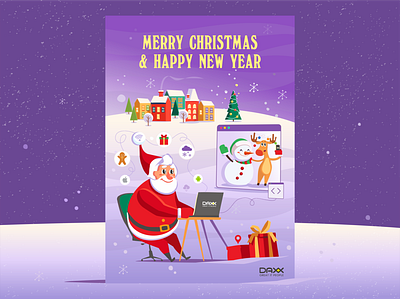 Christmas card 2020 android branding caracter christmas card data visualisation daxx gift illustration ios new year santa software vector