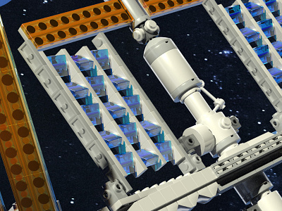 LEGO Space Station 3d iss lego model render space