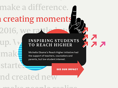 Impact Site arrows button cta hand illustration serifs web